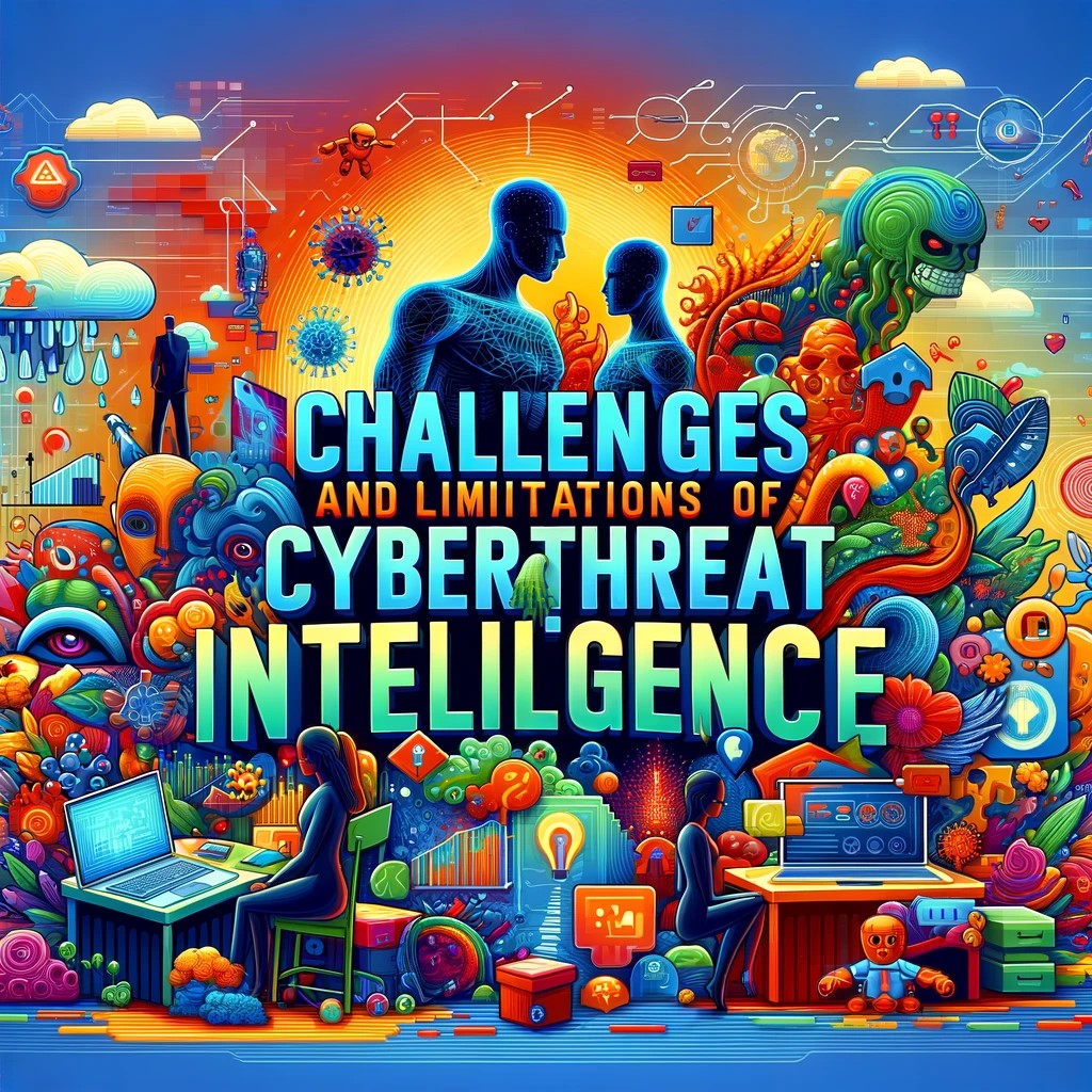 Animated illustrations symbolizing various challenges in the field of cybersecurity, such as data overload and evolving threats. 